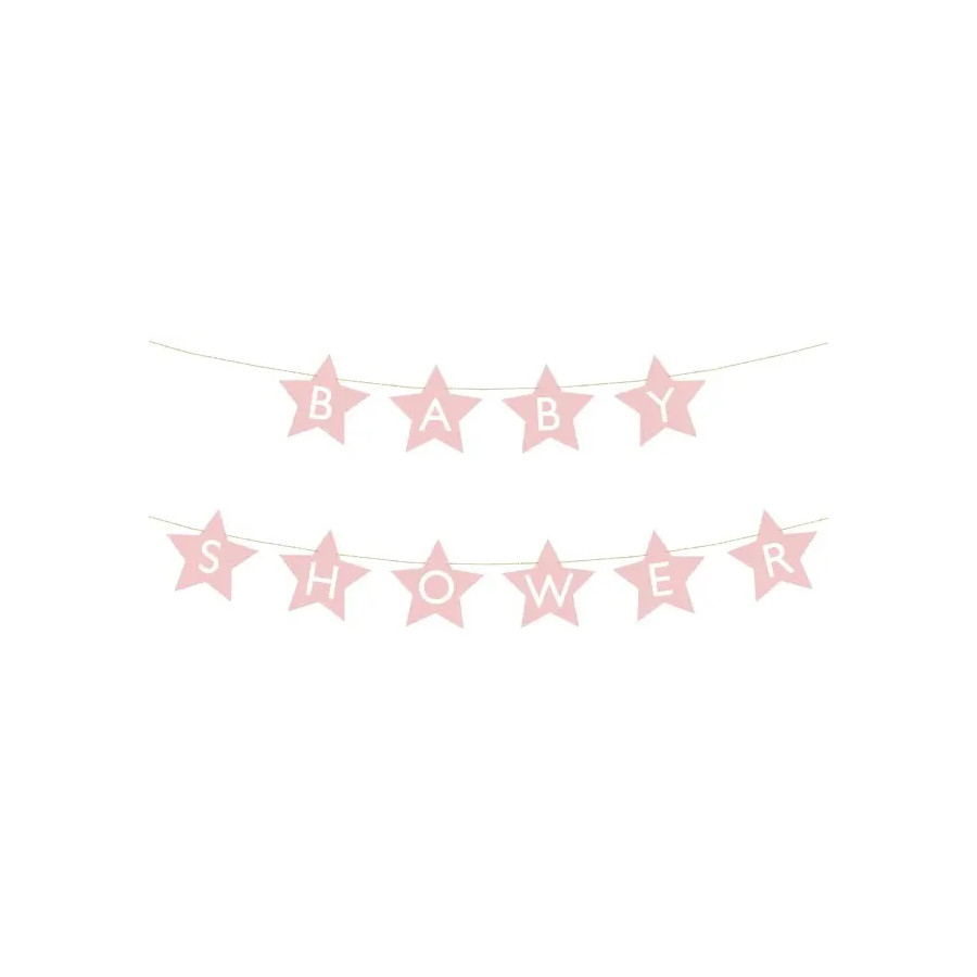 Baby shower stars bright pink 290 cm x 16,5 cm