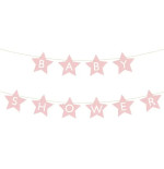 Baby shower stars bright pink 290 cm x 16,5 cm