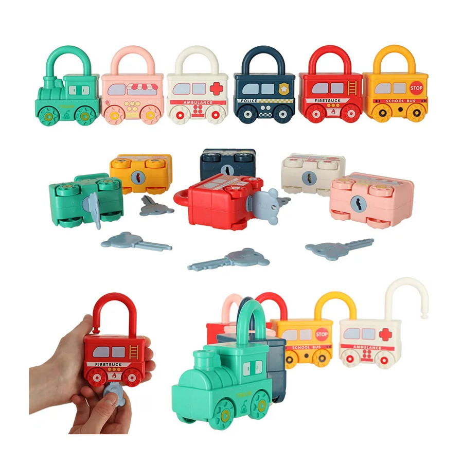 Hariduslik puzzle mäng auto plokid, tabalukud, Montessori sensoorne mänguasi