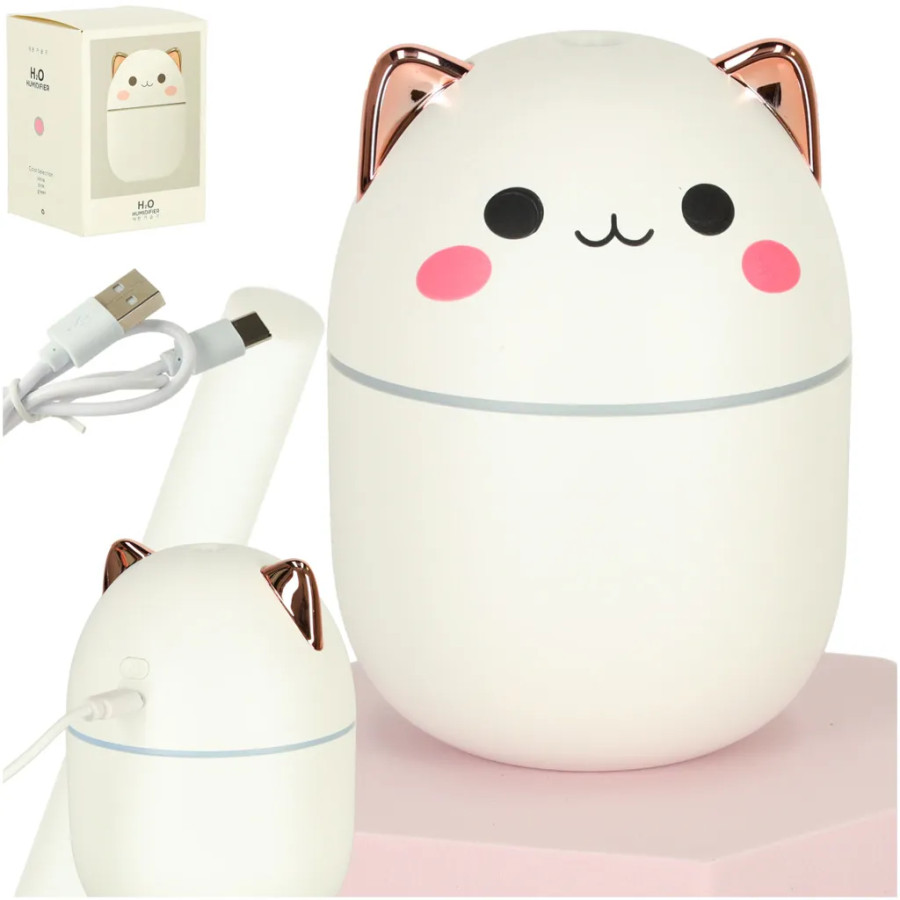 Air humidifier oil diffuser kitten white