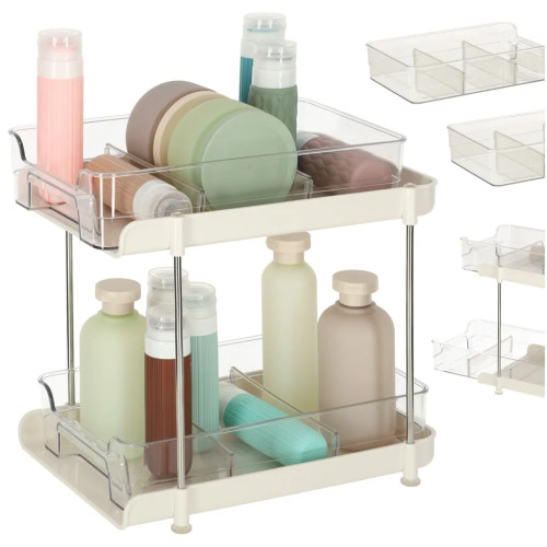 Kitchen table organiser for bathroom acrylic two tier