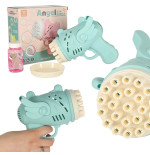Soap bubble gun, soap bubbles with wings blue