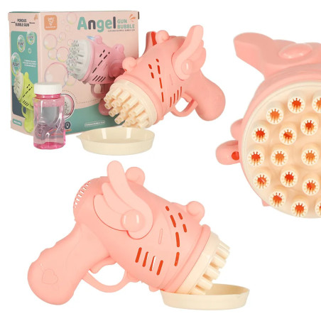 Muilo burbulų pistoletas muilo burbulai su sparnais rožinės spalvos