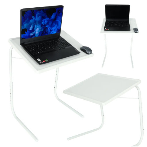 Folding laptop side table 52 x 40 cm, white