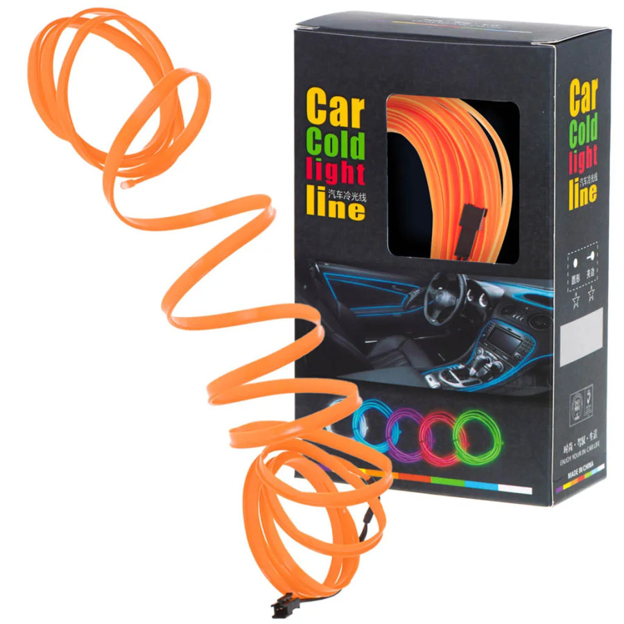 LED ambient lighting for car / car USB / 12V strip 5 m orange