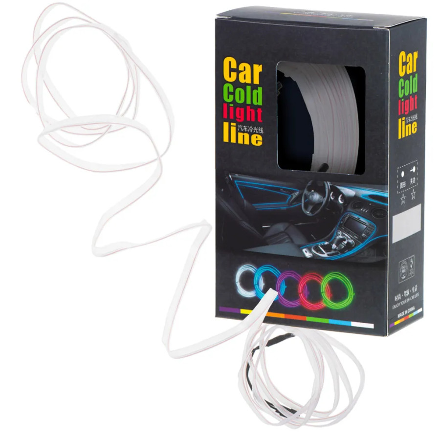 LED ambient lighting for car / car USB / 12 V strip 5 m white