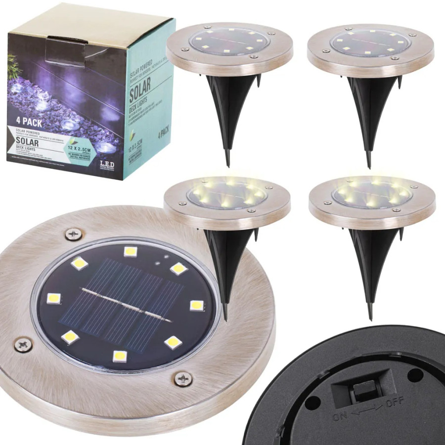Solar Ground Garden Overhead Light 8LED 4 pcs. warm white