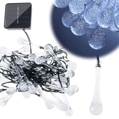 Päikesepaneelide aiatuled 6,5 m 30LED jaheda valge