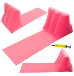 Pludmales paklājs ar atzveltni piepūšams rozā