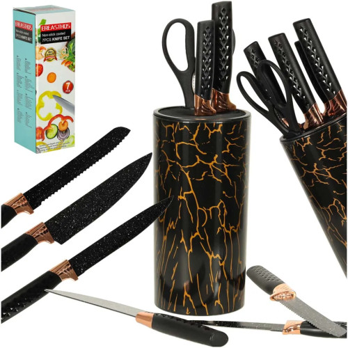 Set of kitchen knives + marble scissors BASIC