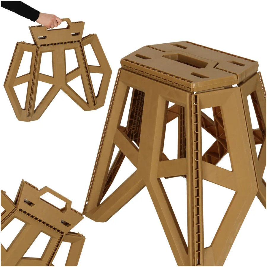 Folding stool Tourist chair Black Portable camping chair 39,5 cm khaki