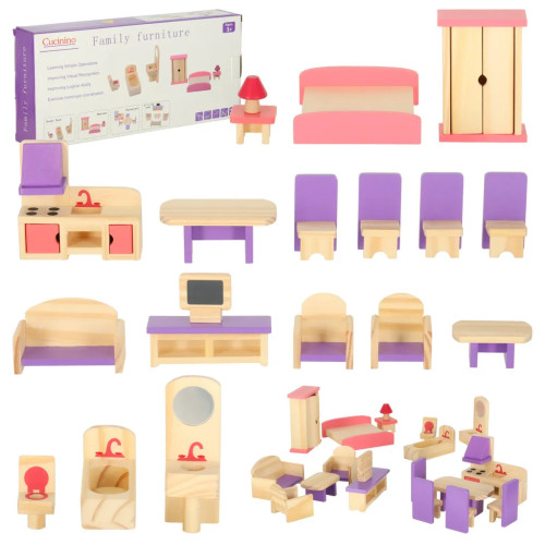 Doll's House Furniture wooden purple