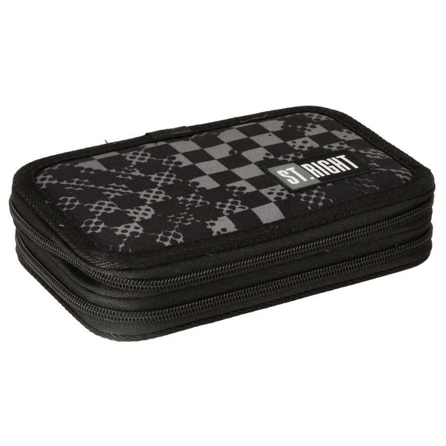 Double pencil case with accessories Chessboard Crush