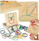 Geoboard Geoplan koka puzle ar gumijām