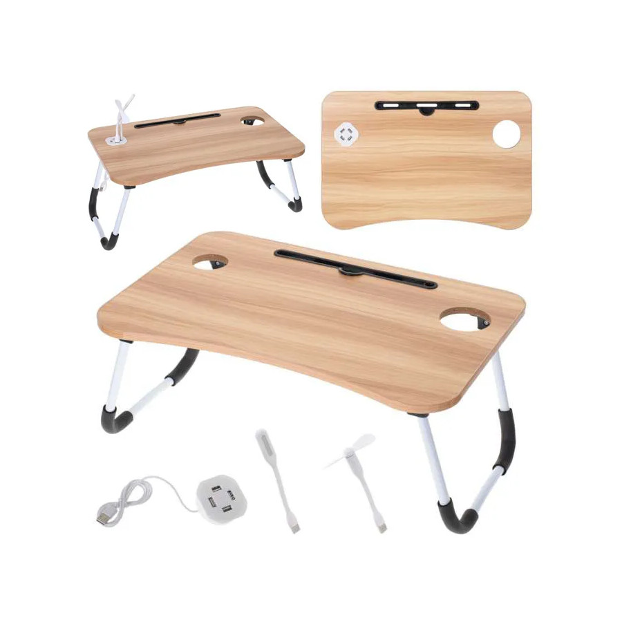 Nešiojamojo kompiuterio stalas sulankstomas lovos stovas USB