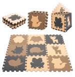Vahtmaterjalist puslematt lastele 9-osaline beež-pruun-must-must 85cm x 85cm x 1cm