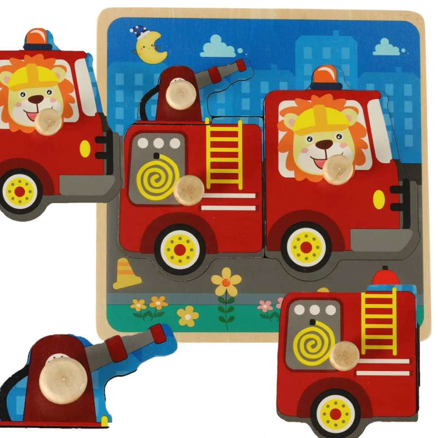 Wooden puzzle for fire brigade