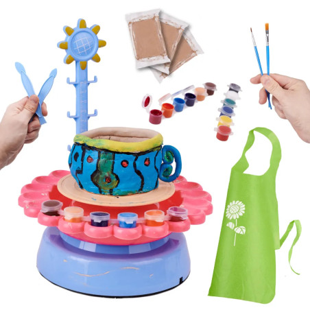 Ceramic Wheel Creative Set with clay and paint 600g