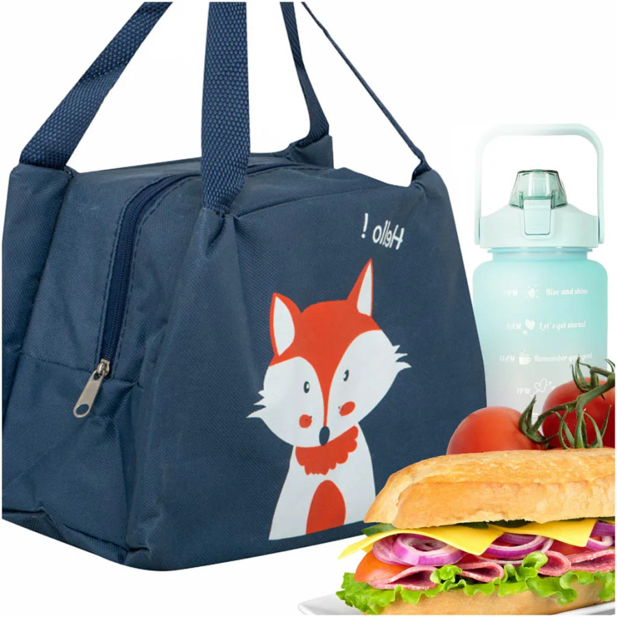 Insulated thermo bag for breakfast lunch Fox orange