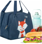 Insulated thermo bag for breakfast lunch Fox orange