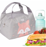 Thermal bag for breakfast lunch fox pink