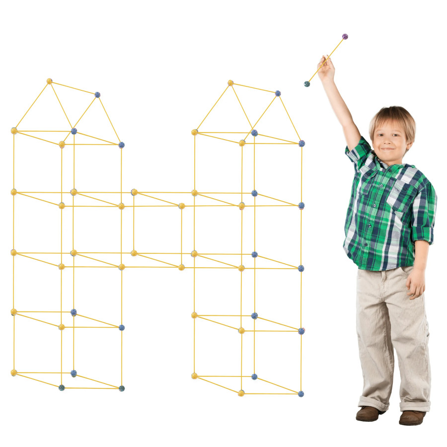 Building blocks tube straw base tent house 75el.