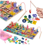 Wooden counting wheel, fishing alphabet numbers