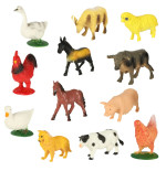 Farm animal figurines set cow horse 12pcs.