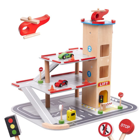 LULILO wooden car park BENINO double-decker urban garage
