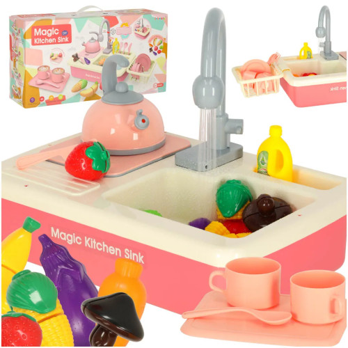 Children's sink with accessories XXL pink