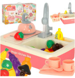 Children's sink with accessories XXL pink