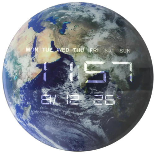 Price Clock planet earth blue 32cm