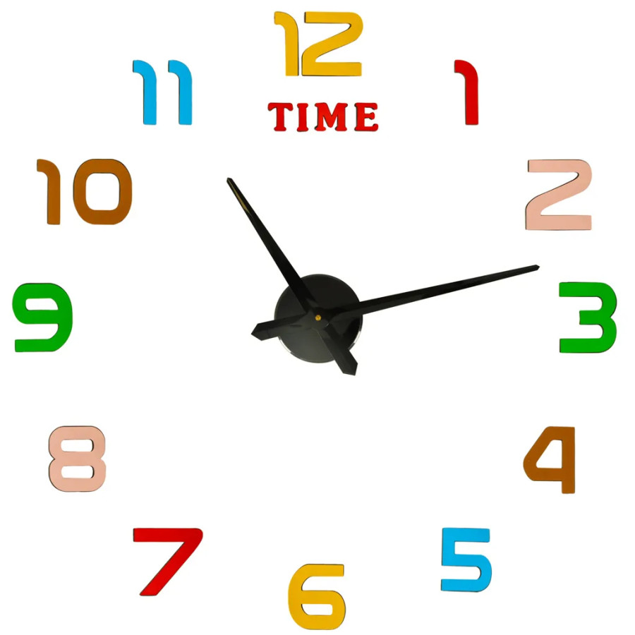 Wall clock sticker 12 digits colour black