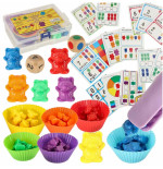 Meškiukai, mokantys skaičiuoti montessori 44el.