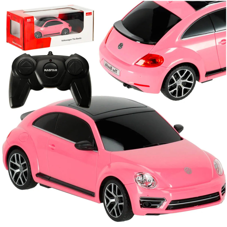 RC automobilis 1:24 Volkswagen Beetle rožinės spalvos