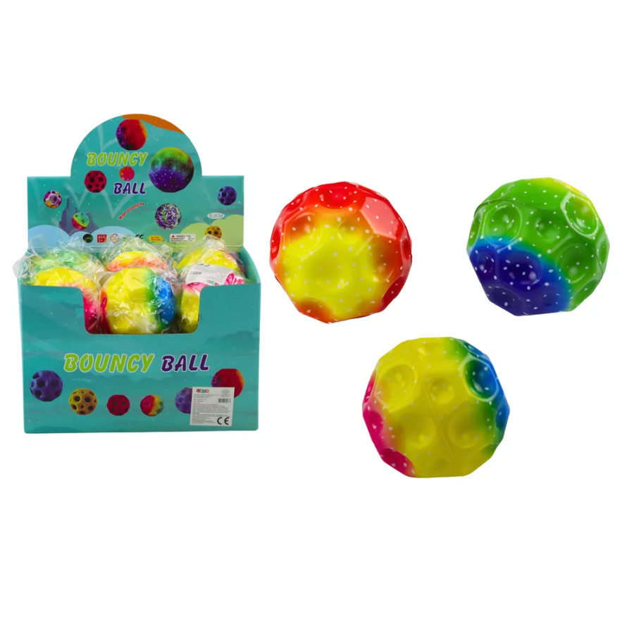 Glowing Ball for Bouncing and Kneading with Recesses Colorful 9.5cm