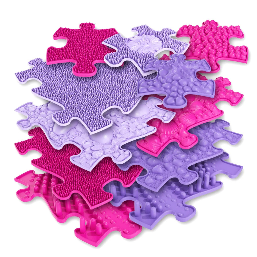 WOOPIE Sensory Orthopaedic Puzzle Mat 11 el. - Värv roosa/lilla