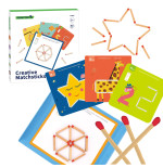 TOOKY TOY Drewniana Układanka Montessori Gra Logiczna Łamigłówki Zapałki Magnetyczne dla Dzieci 58 el.