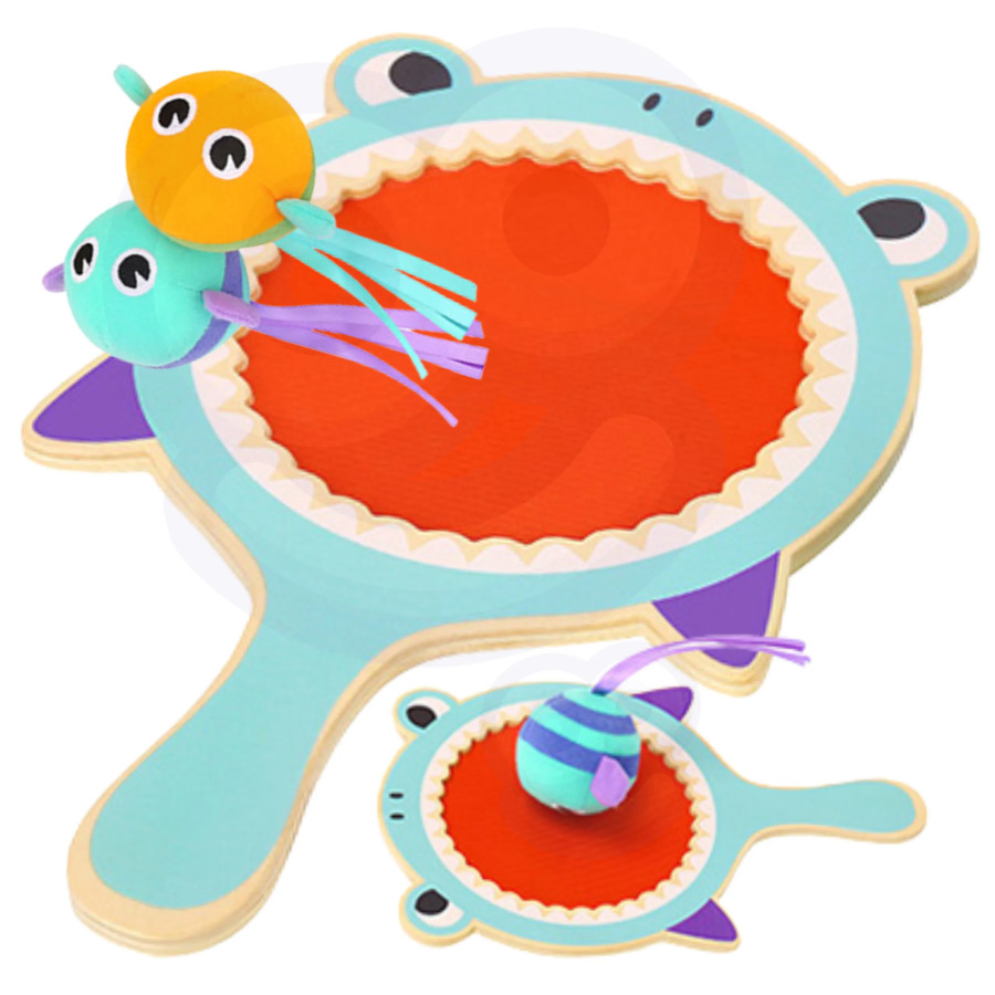 WOOPIE GREEN CATCH BALL Arkādes palete Shark + 2 zivju bumbiņas