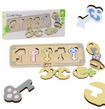 CLASSIC WORLD Montessori Sensorā Montessori koka puzle, kas atbilst atslēgām un slēdzenēm