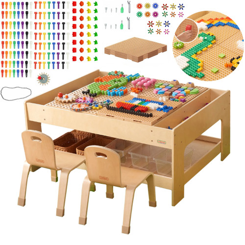MASTERKIDZ puidust õppelaud + STEM WALL ACCESSORIES + 563 telliskivi