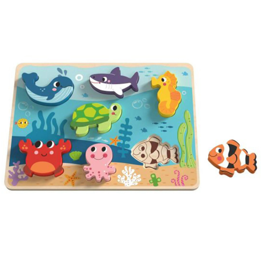 TOOKY TOY Montessori puust mõistatused Sea World kala kilpkonn kuju