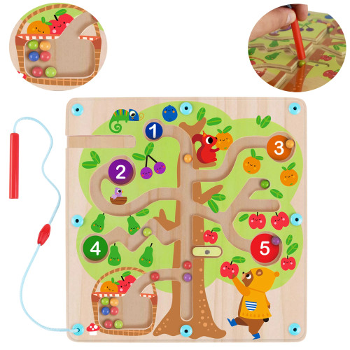 TOOKY TOY Žaislų labirintas Vaismedis Magnetinis mokymasis skaičiuoti