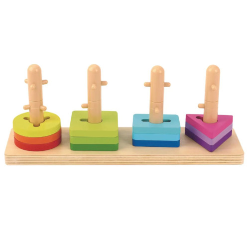 TOOKY TOY formų rūšiuoklė su Montessori spalvotomis kaladėlėmis