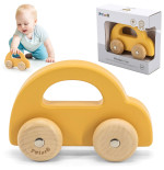 VIGA PolarB Drewniany Samochodzik do Pchania Żółty