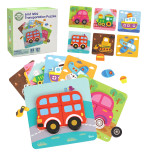 WOOPIE GREEN Układanka Drewniana Klocki Pojazdy Montessori FSC