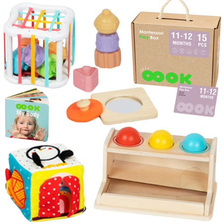 TOOKY TOY Box XXL Montessori hariduslik 5-in-1 Sensory 11-12 kuud