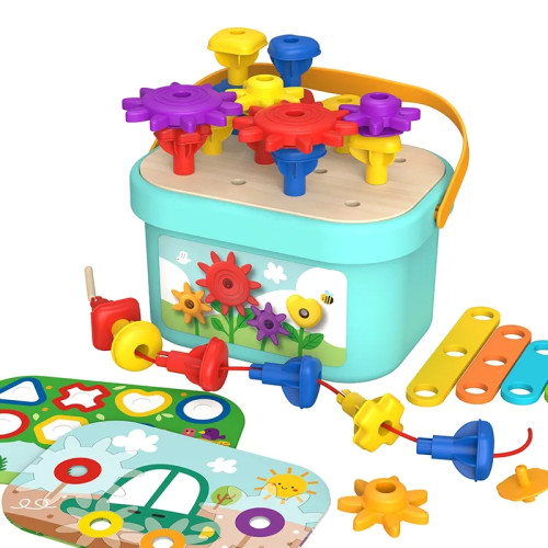 TOOKY TOY Montessori dėlionės smeigtukai dėžutėje