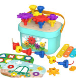 TOOKY TOY Montessori dėlionės smeigtukai dėžutėje