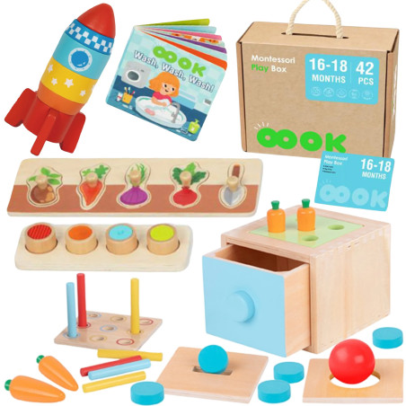 TOOKY TOY Box XXL Montessori hariduslik 7in1 Sensory 16-18 kuud.